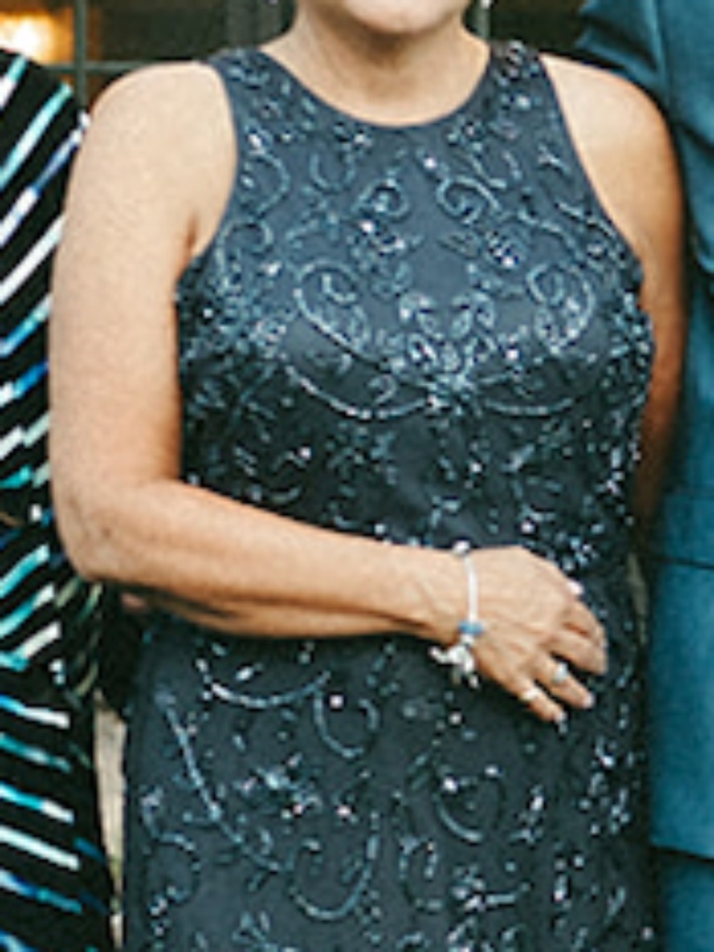 Adrianna Papell Gunmetal Beaded Maxi Dress - Picture 7 of 7
